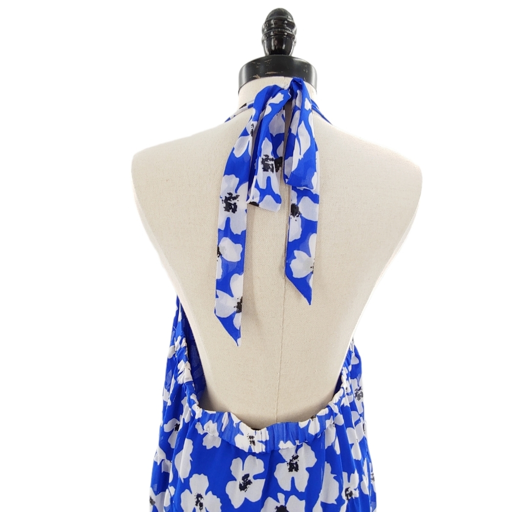 Tiered floral maxi dress with halter neck XXL